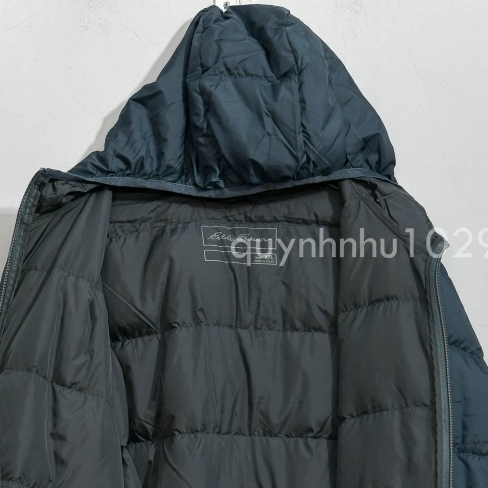 Eddie Bauer Men’s Hooded Down Jacket IN grey - Picture 3 of 7